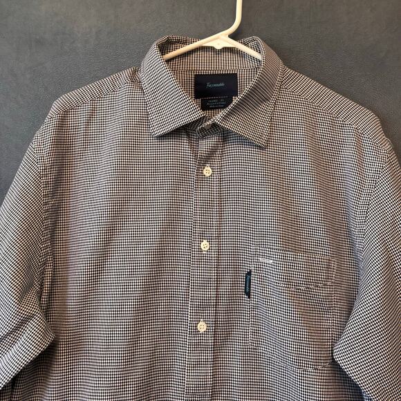 Faconnable Trend Shirt Mens XL Designed in France Houndstooth Geometric Diamonds - Picture 3 of 10